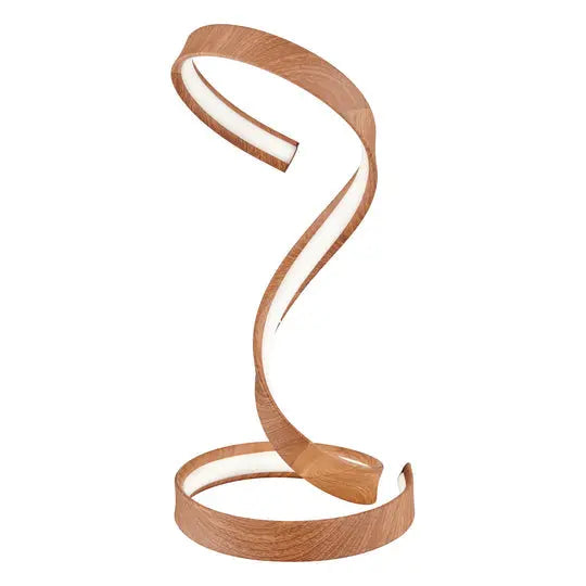 Hamburg Light Wood Table Lamp // LED Strip & Dimmable Switch  Warm Home View