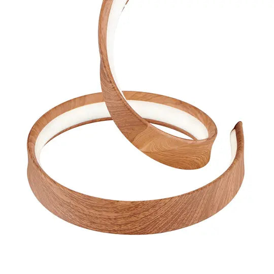 Hamburg Light Wood Table Lamp // LED Strip & Dimmable Switch  Warm Home View