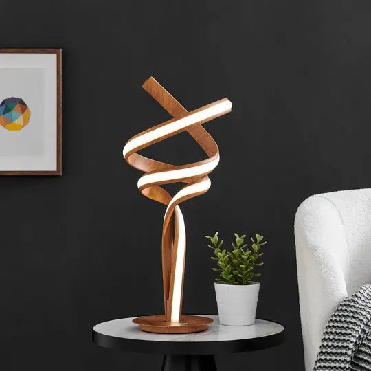 Munich Wood Table Lamp // LED Strip & Touch Dimmer  Warm Home View