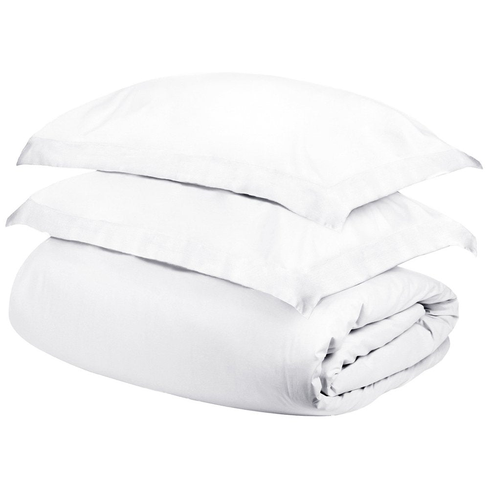 White Queen Cotton Washable Duvet Cover Set With Two Shams  Warm Home View