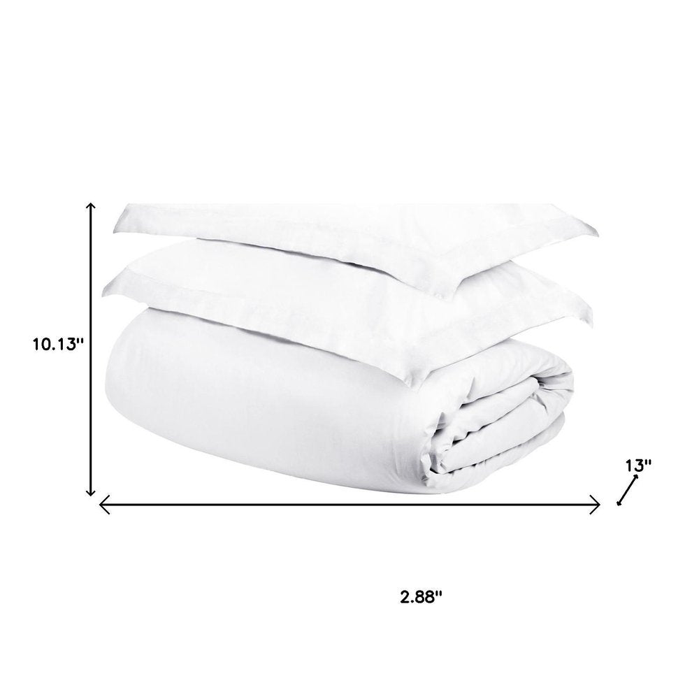 White Queen Cotton Washable Duvet Cover Set With Two Shams  Warm Home View
