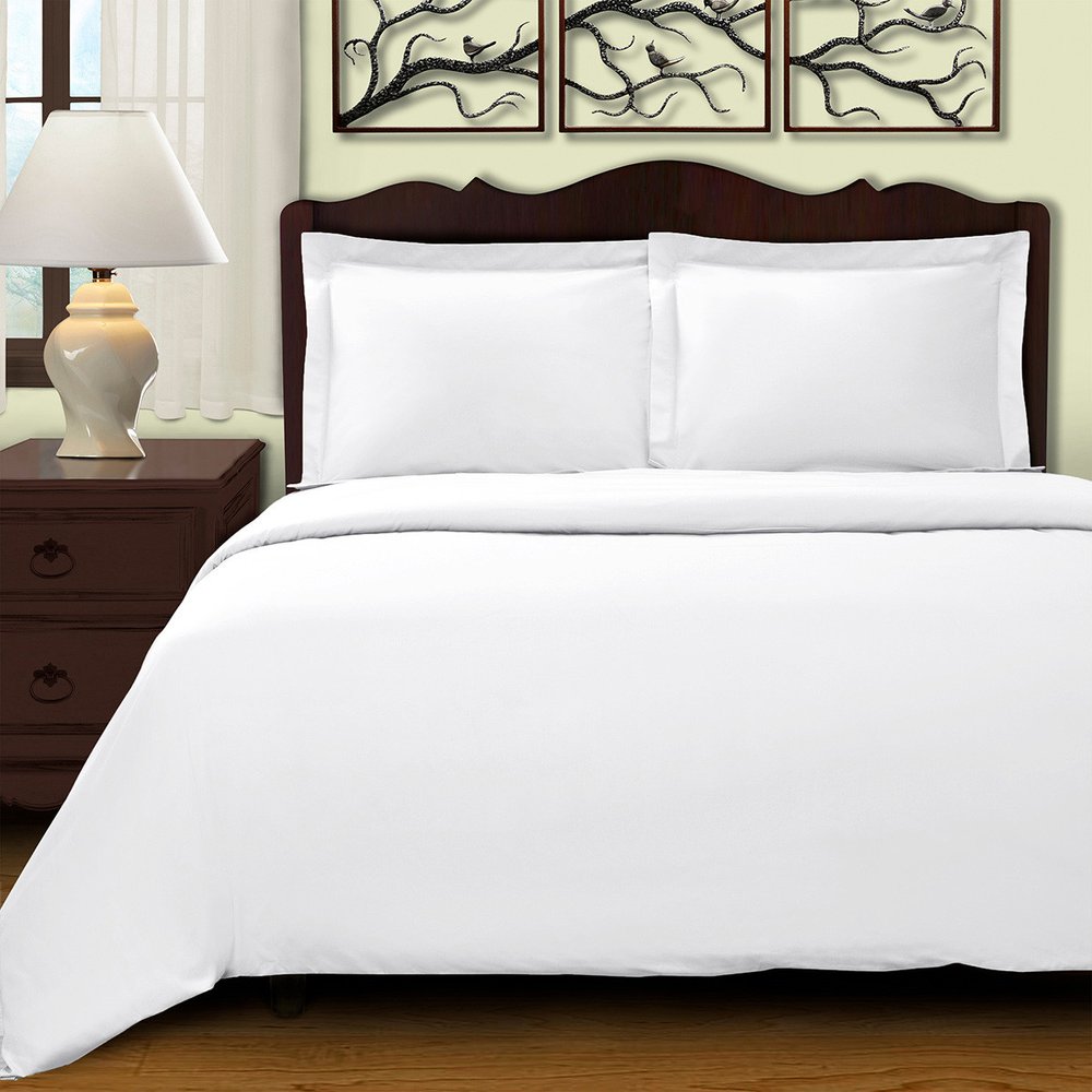 White Queen Cotton Blend 400 Thread Count Washable Duvet Cover Set  Warm Home View