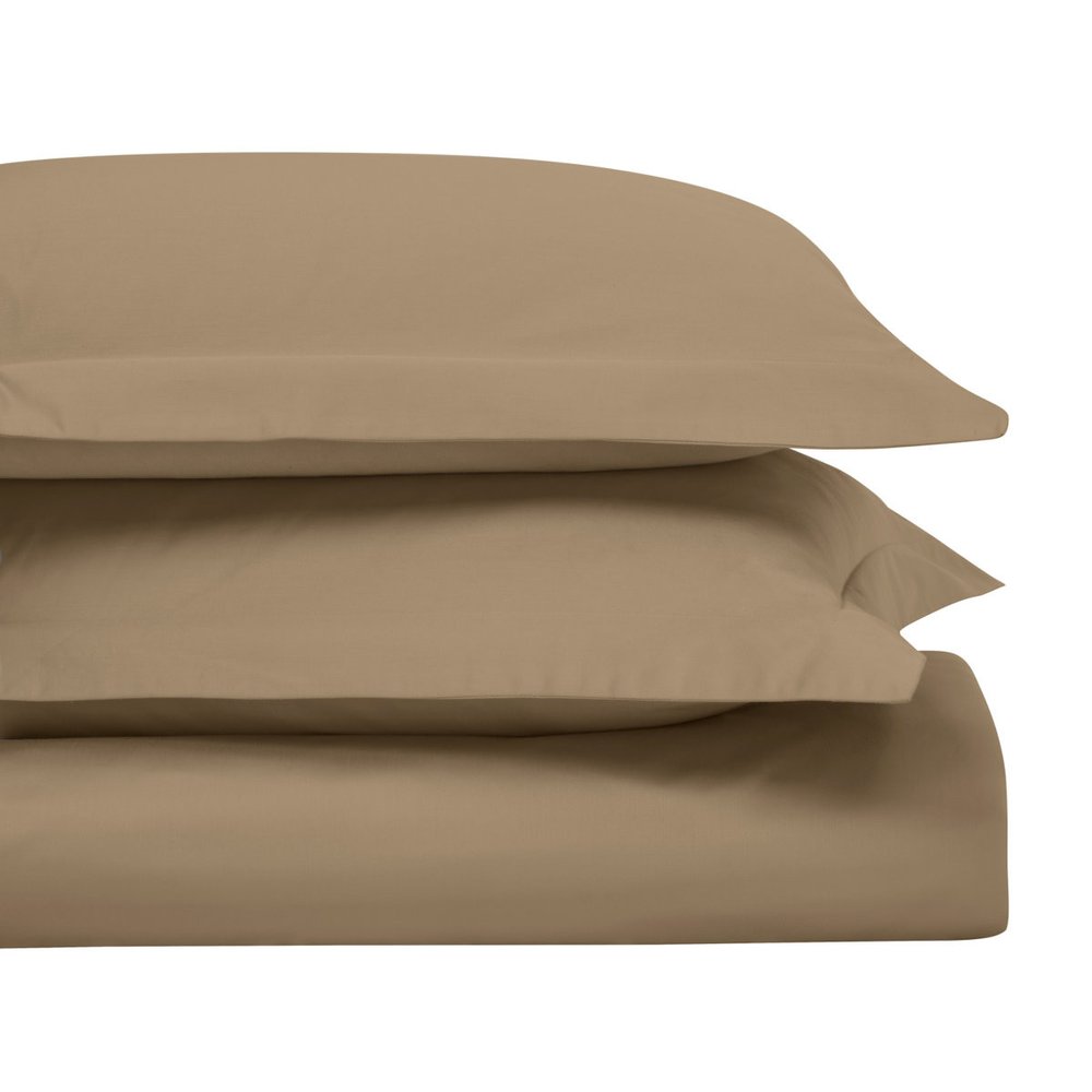 Taupe King Cotton Washable Duvet Cover Set  Warm Home View