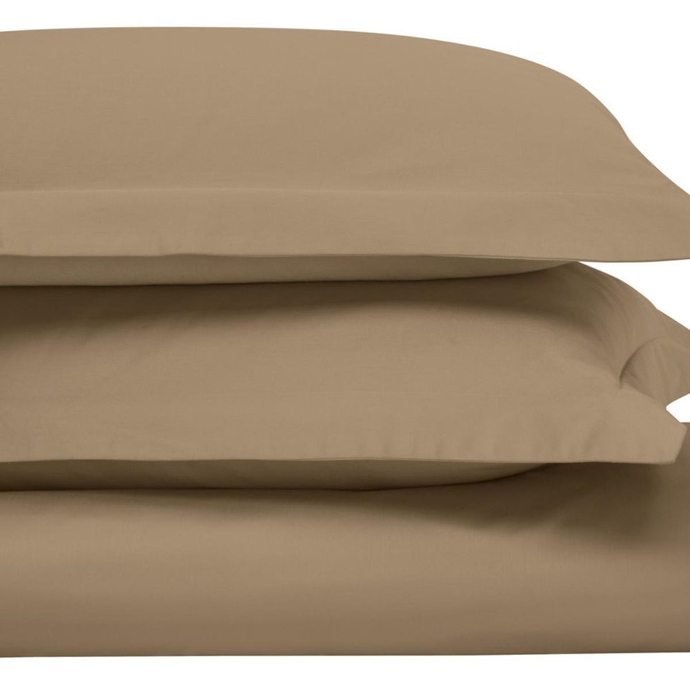 Taupe King Cotton Washable Duvet Cover Set  Warm Home View