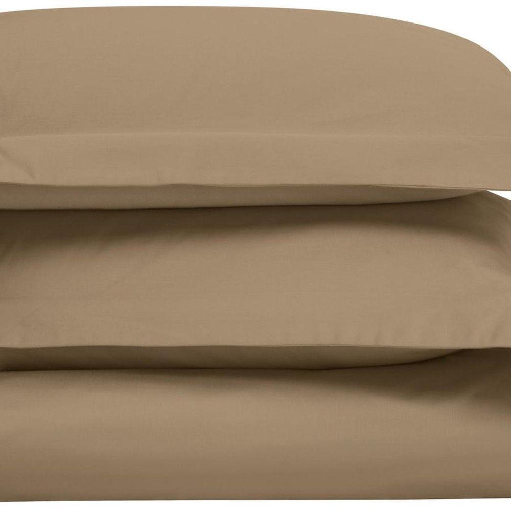 Taupe King Cotton Washable Duvet Cover Set  Warm Home View