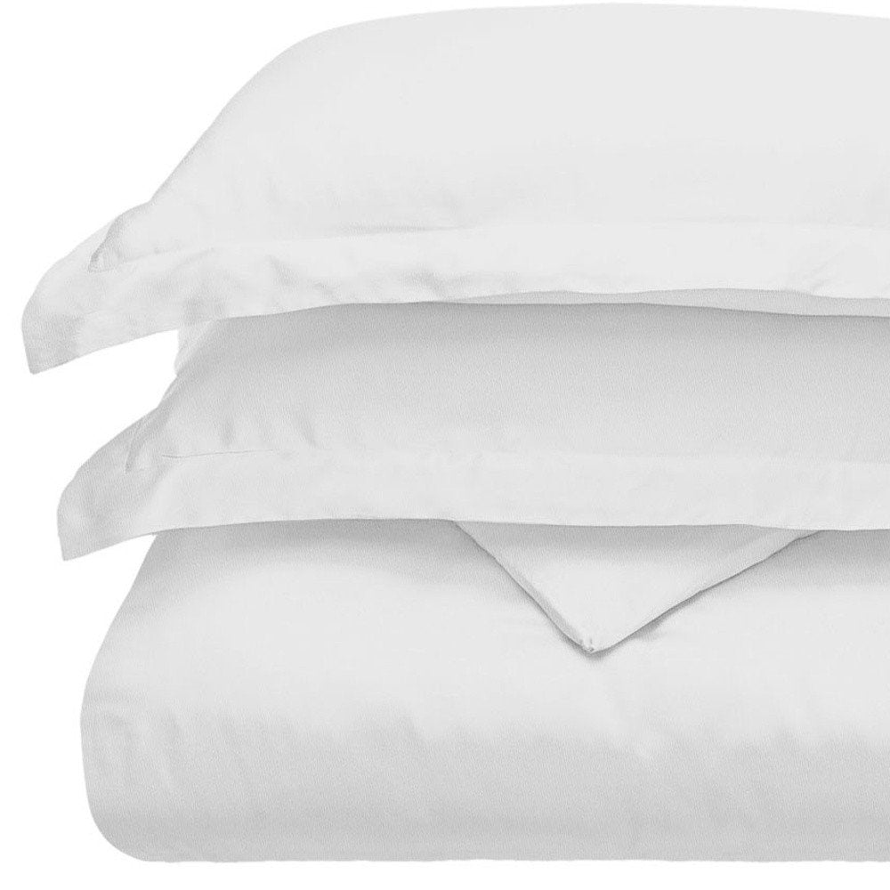 White Queen Cotton Blend 300 Thread Count Washable Duvet Cover Set  Warm Home View