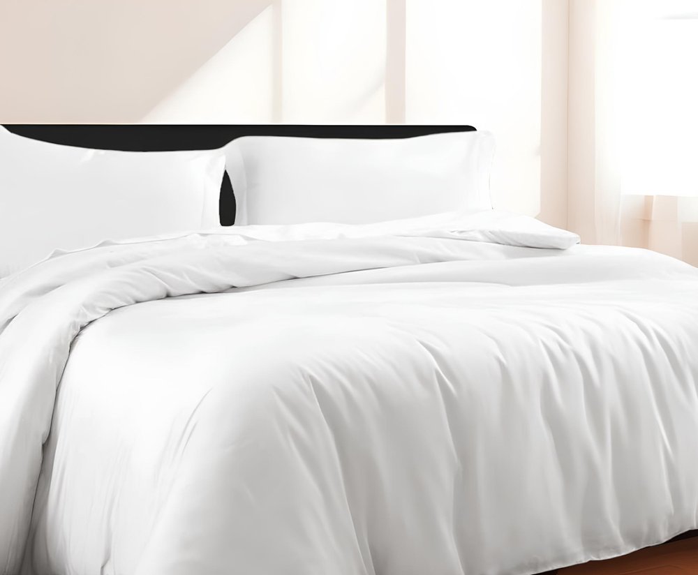 White Queen Cotton Blend 300 Thread Count Washable Duvet Cover Set  Warm Home View