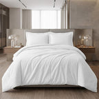 White Queen Cotton Blend 300 Thread Count Washable Duvet Cover Set  Warm Home View