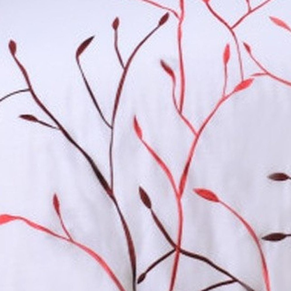 White And Red Queen Cotton Washable Duvet Cover Set With Two Shams  Warm Home View