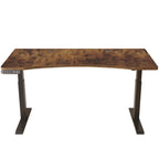 Adjustable Brown and Black Wood and Stainless Steel Rolling Standing Desk  Warm Home View