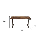 Adjustable Brown and Black Wood and Stainless Steel Rolling Standing Desk  Warm Home View