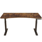 Adjustable Brown and Black Wood and Stainless Steel Rolling Standing Desk  Warm Home View