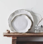 Ceramic Irregular Dinnerware Set with Bowls and Plates  Warm Home View
