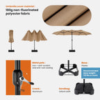 Large Outdoor Patio Umbrella - Polyester, 3-Piece Set  Warm Home View