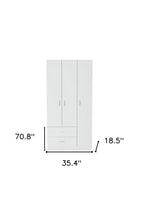 71" White Three Door Two Drawer Combo Dresser  Warm Home View