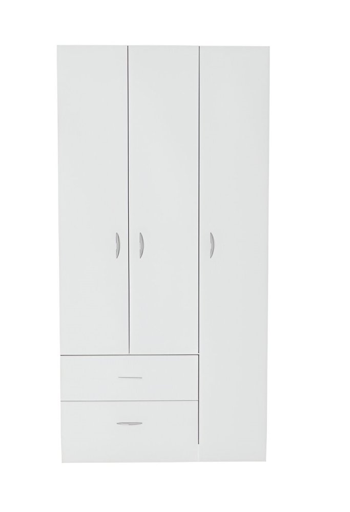 71" White Three Door Two Drawer Combo Dresser  Warm Home View