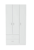 71" White Three Door Two Drawer Combo Dresser  Warm Home View