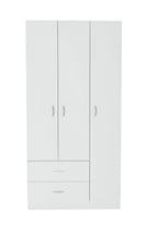 71" White Three Door Two Drawer Combo Dresser  Warm Home View