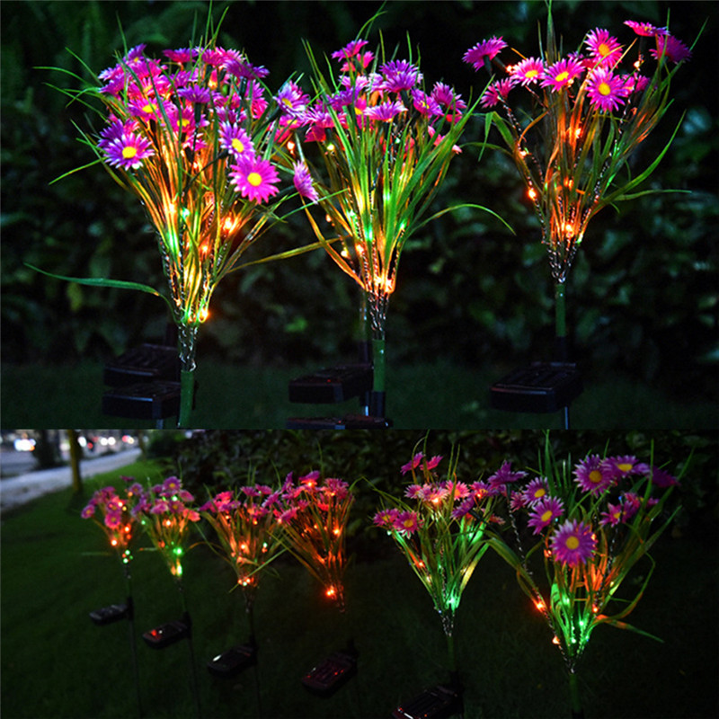 Solar Garden Stake Lights - LED Flower Waterproof, 1-Piece  Warm Home View