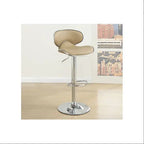 Adjustable Brown Faux Leather Bar Stools 2-Piece  Warm Home View