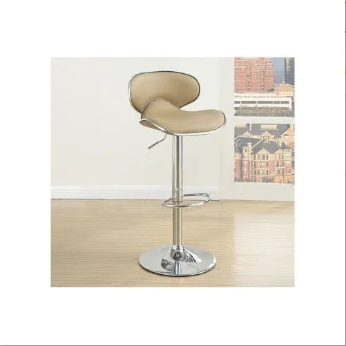 Adjustable Brown Faux Leather Bar Stools 2-Piece  Warm Home View