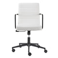 White and Black Steel and Faux Leather Adjustable Swivel Rolling Office Chair  Warm Home View