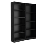 Set of Two Black Wood Multi Tier Bookcases  Warm Home View