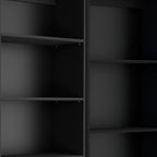Set of Two Black Wood Multi Tier Bookcases  Warm Home View