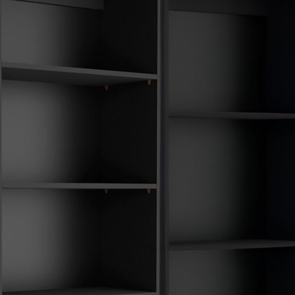 Set of Two Black Wood Multi Tier Bookcases  Warm Home View