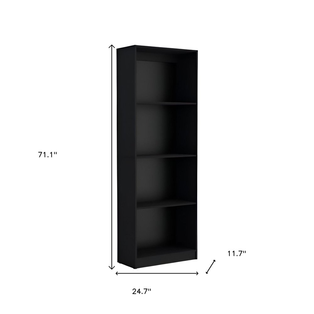 Set of Two Black Wood Multi Tier Bookcases  Warm Home View