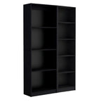 Set of Two Black Wood Multi Tier Bookcases  Warm Home View