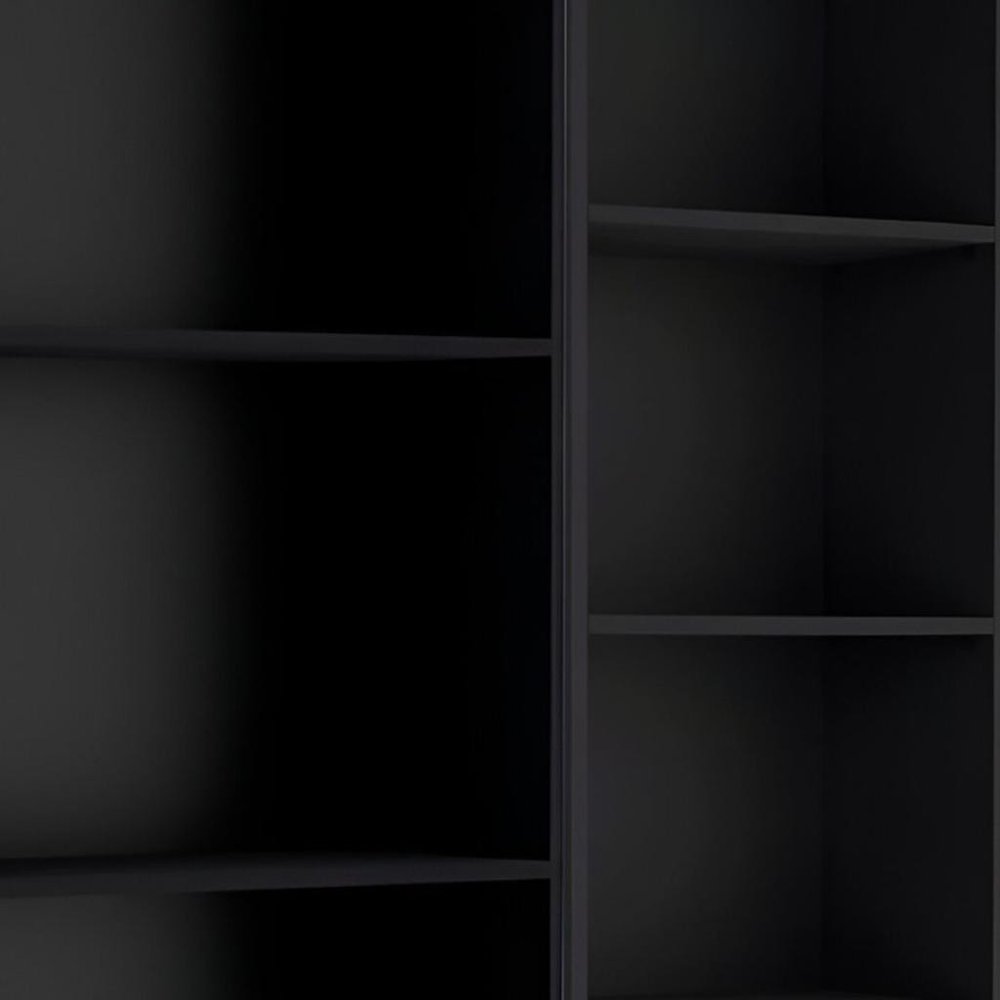 Set of Two Black Wood Multi Tier Bookcases  Warm Home View