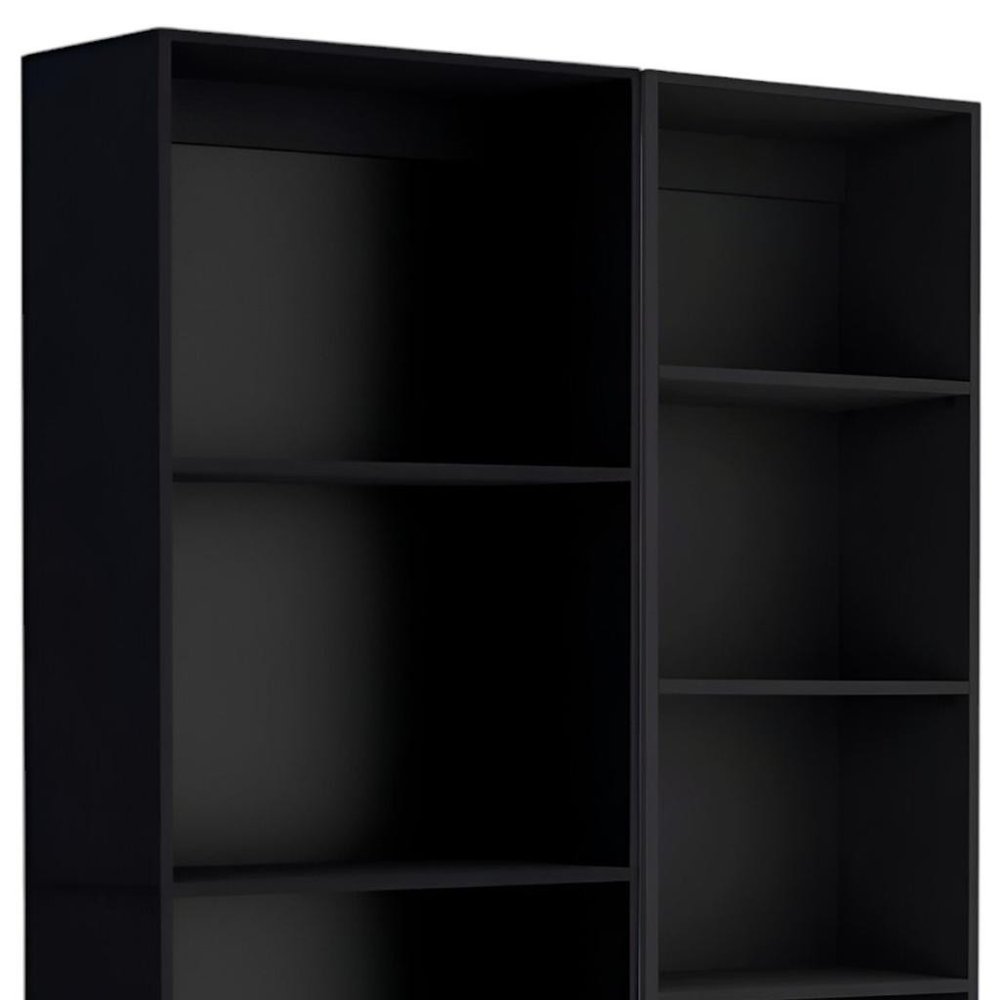 Set of Two Black Wood Multi Tier Bookcases  Warm Home View