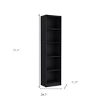 Set of Two Black Wood Multi Tier Bookcases  Warm Home View