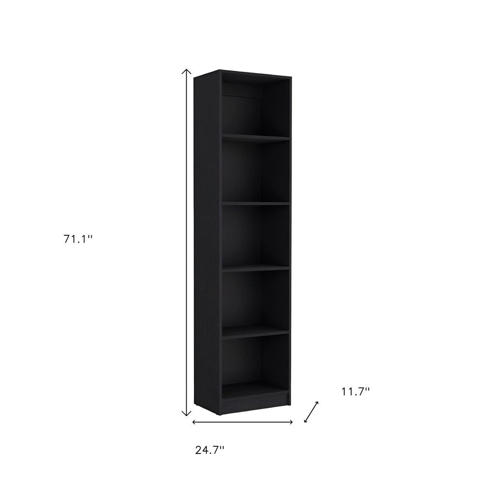 Set of Two Black Wood Multi Tier Bookcases  Warm Home View