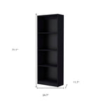 Set of Two 71" Black Bookcase With Two Doors  Warm Home View