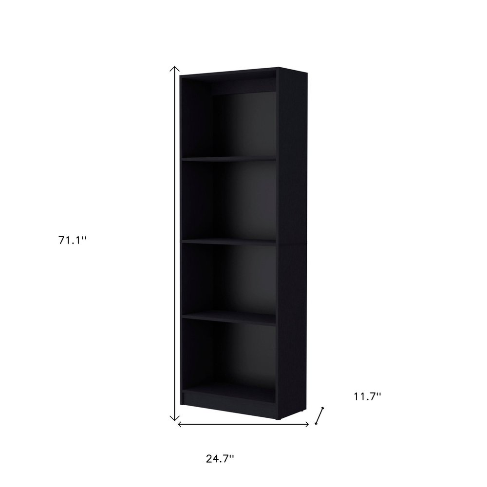 Set of Two 71" Black Bookcase With Two Doors  Warm Home View
