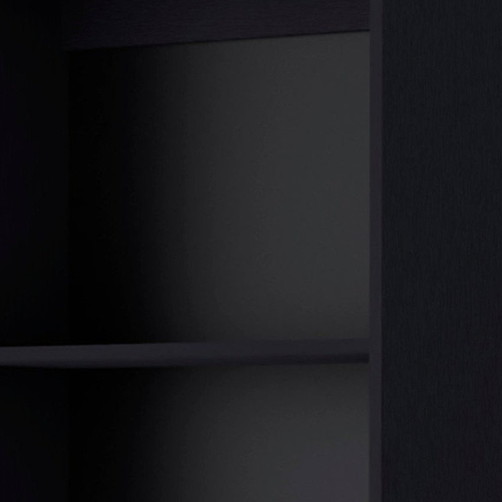 Set of Two 71" Black Bookcase With Two Doors  Warm Home View