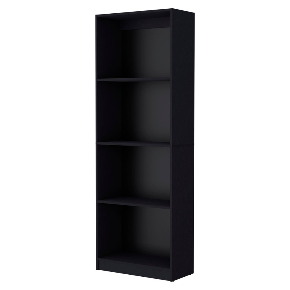Set of Two 71" Black Bookcase With Two Doors  Warm Home View