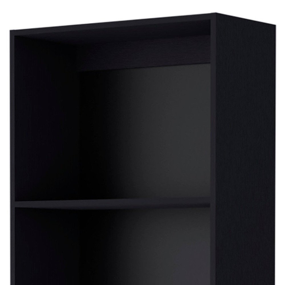 Set of Two 71" Black Bookcase With Two Doors  Warm Home View