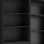 Set of Two 71" Black Five Tier Bookcase With Two Doors  Warm Home View