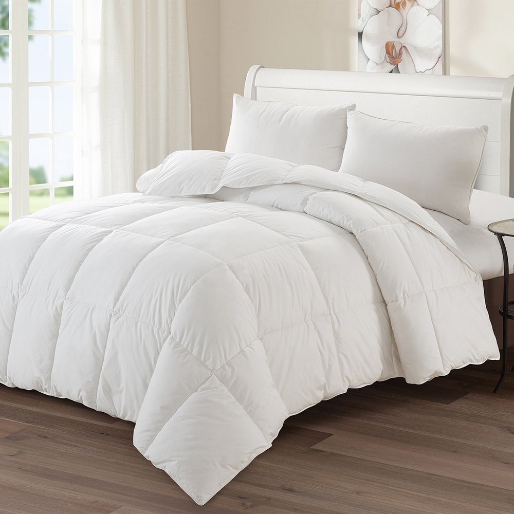 White Twin Fabric Spot Clean Goose Down Down Comforter  Warm Home View