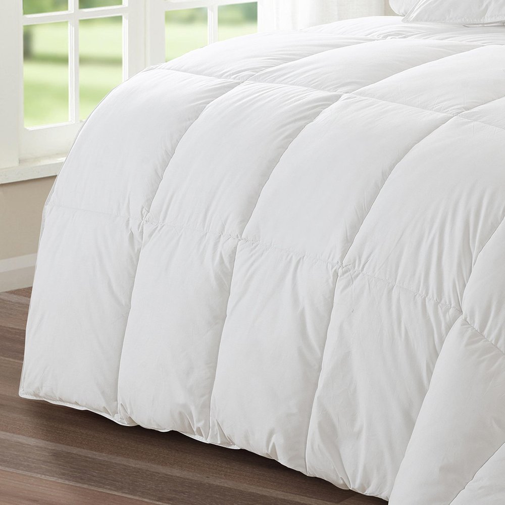 White Twin Fabric Spot Clean Goose Down Down Comforter  Warm Home View