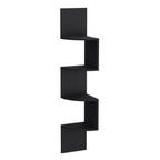 52" Black Wood Wall Mounted Corner Shelf  Warm Home View