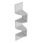 52" White Wood Wall Mounted Corner Shelf  Warm Home View