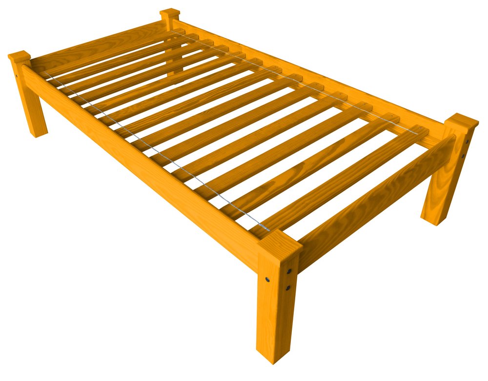 Yellow Solid Wood Twin Bed Frame  Warm Home View