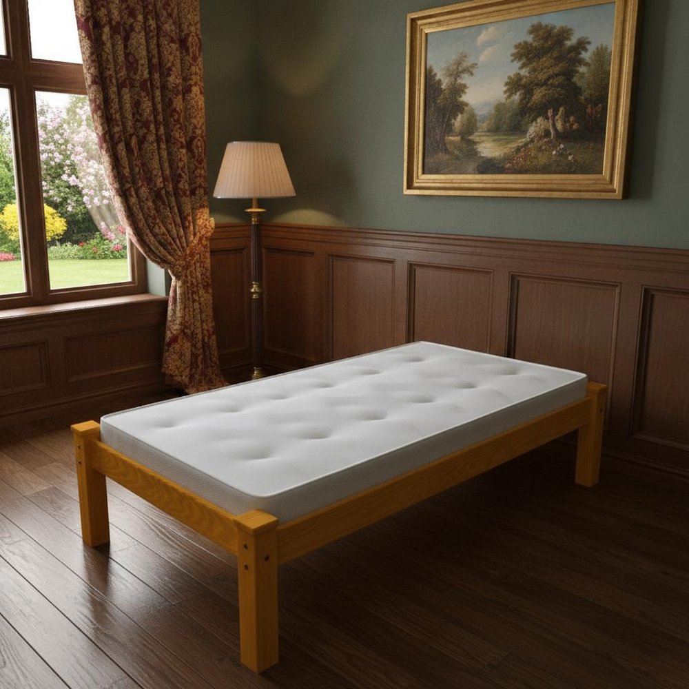 Yellow Solid Wood Twin Bed Frame  Warm Home View