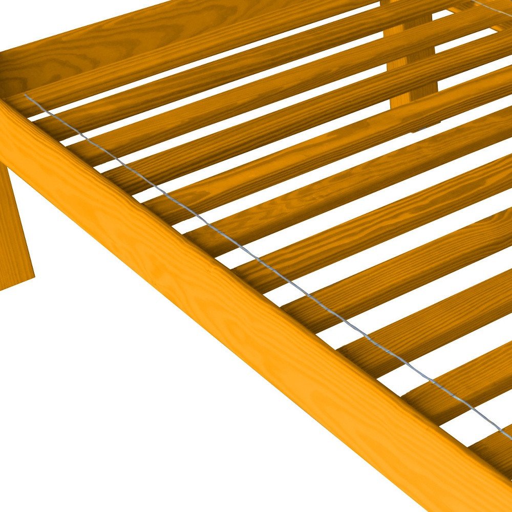 Yellow Solid Wood Twin Bed Frame  Warm Home View