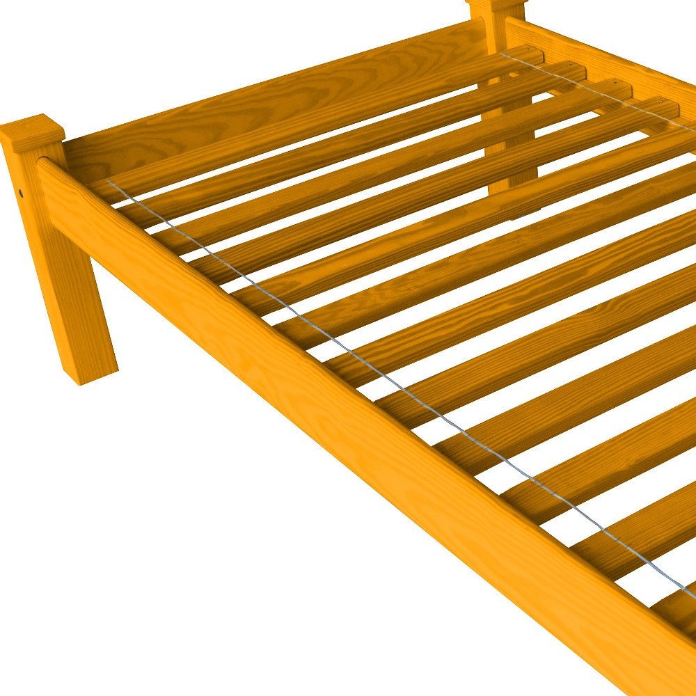 Yellow Solid Wood Twin Bed Frame  Warm Home View