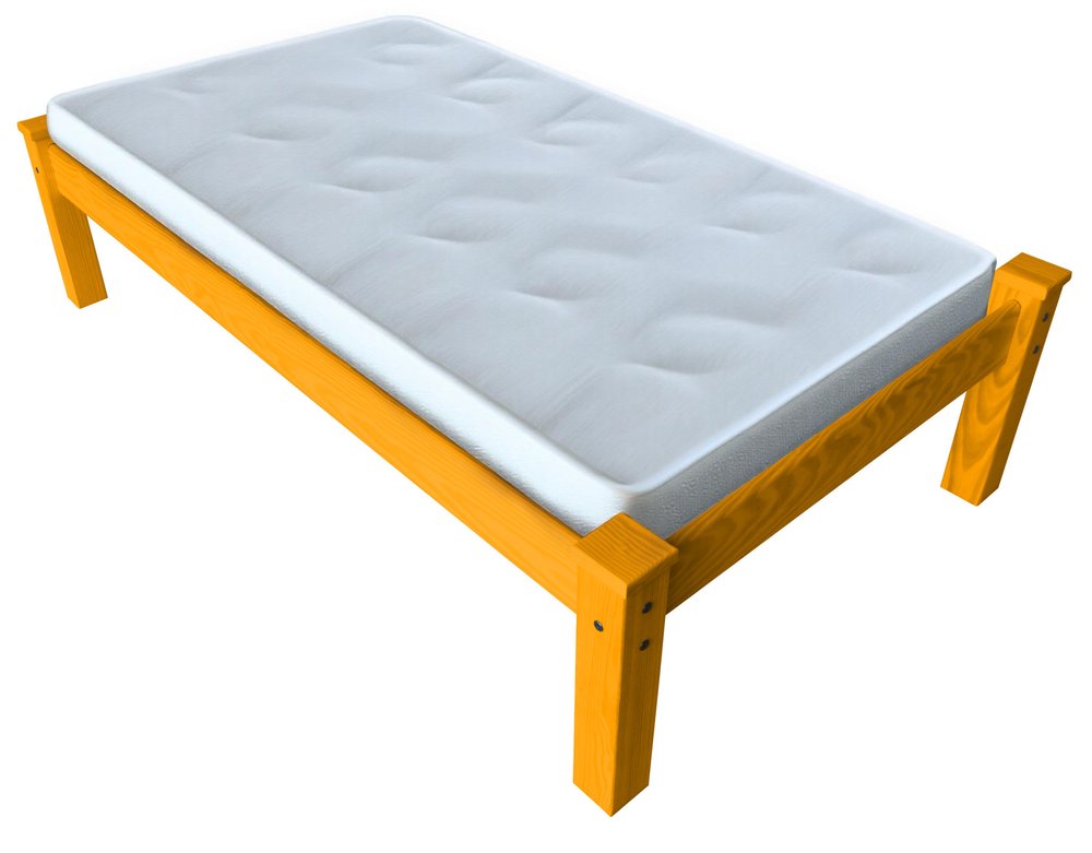Yellow Solid Wood Twin Bed Frame  Warm Home View